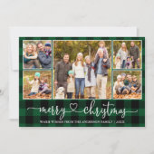 Kalligrafie Herz 5 Foto Weihnachten Grün Kariert (Vorderseite)