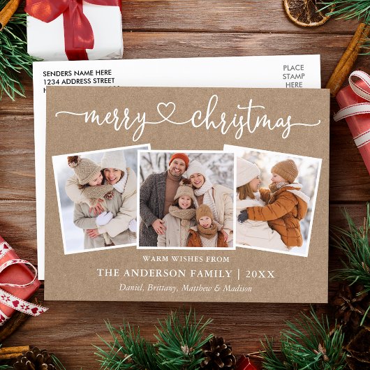 Kalligrafie Herz Christmas Kraft 3 Foto Postkarte