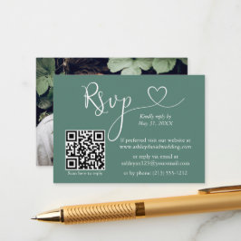 Kalligrafie Herz Eukalyptus Green Wedding QR UAWG Begleitkarte