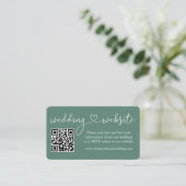 Kalligrafie Herz Eukalyptus Green Wedding Web QR Begleitkarte (Stehend Vorderseite)