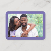 Kalligrafie Herz Foto Wedding Periwinkle UAWG QR Begleitkarte (Rückseite)