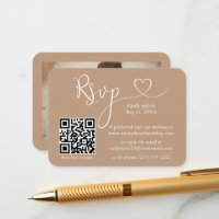 Kalligrafie Herz Foto Wedding Taupe UAWG QR