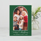 Kalligrafie Herz Grünes Foto Weihnachten (Stehend Vorderseite)