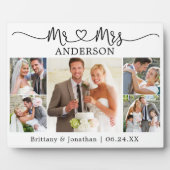 Kalligrafie-Herz Herr und Frau 5 Foto-Hochzeit Fotoplatte (Vorderseite)