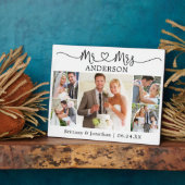 Kalligrafie-Herz Herr und Frau 5 Foto-Hochzeit Fotoplatte (Seite)