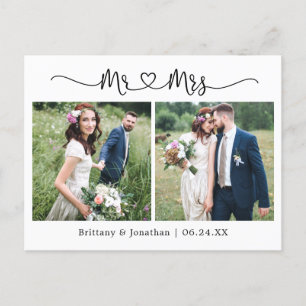 Kalligrafie Herz Hochzeit 2 Foto Danke Postkarte