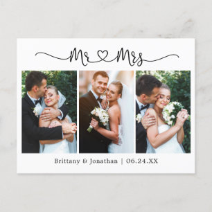 Kalligrafie Herz Hochzeit 3 Foto Danke Postkarte