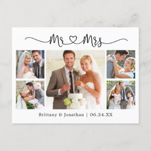 Kalligrafie Herz Hochzeit 5 Foto Danke Postkarte