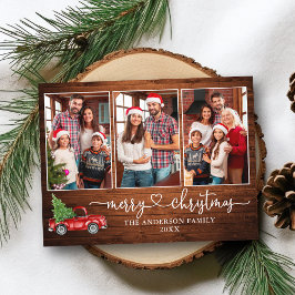 Kalligrafie Herz Holz 3 Foto Weihnachtswagen Postkarte