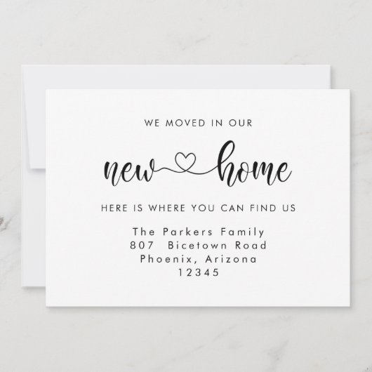 Kalligrafie Herz Neue Zuhause-Bewegung Ankündigung (Vorderseite)