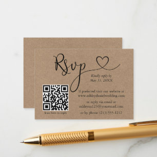 Kalligrafie Herz QR Wedding Kraft UAWG Begleitkarte
