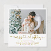 Kalligrafie Herz Skript Weihnachten Gold Platz (Vorderseite)