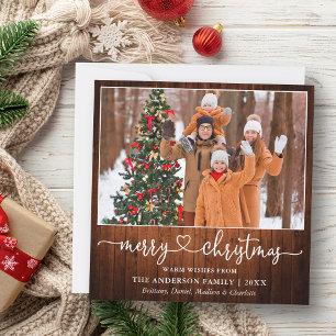 Kalligrafie Herz Skript Weihnachtswald Platz Feiertagskarte