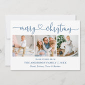 Kalligrafie Herz Weihnachten 3 Foto Dusty Blue (Vorderseite)