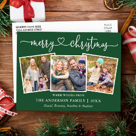 Kalligrafie Herz Weihnachten 3 Foto Grün Postkarte