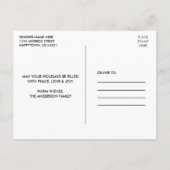 Kalligrafie Herz Weihnachtsgrün-Leuchten Postkarte (Rückseite)