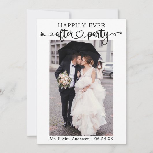 Kalligrafie Herzklopfen Foto glücklich immer nach Ankündigung (Vorderseite)