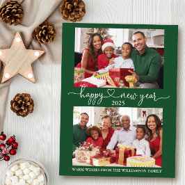 Kalligrafie Herzlichen Glückwunsch Neues Jahr Grün Postkarte