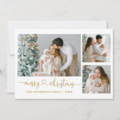 Kalligrafie Herzschrift Weihnachten Gold 3 Foto (Vorderseite)