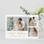 Kalligrafie Herzschrift Weihnachten Gold 3 Foto (Stehend Vorderseite)