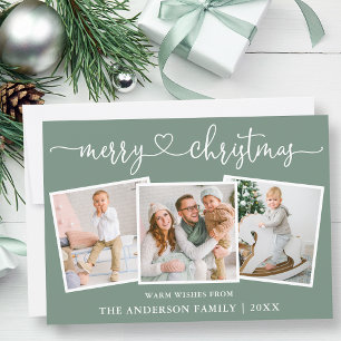 Kalligrafie Herzweihnachtsalter Grün 3 Foto Feiertagskarte