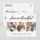 Kalligrafie Hochzeit 3 Foto für immer Dankbar Postkarte (Vorne/Hinten)