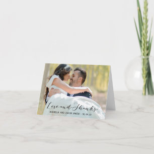 KALLIGRAFIE HOCHZEIT FOTO DANKE KARTE