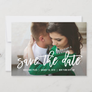 Kalligrafie-Hochzeit-Save-The-Date-Karte mit Pinse Einladung