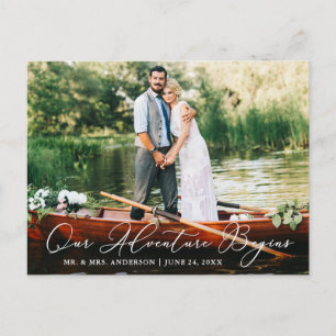 Kalligrafie Hochzeit Unser Abenteuer Beginnt Postkarte