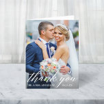 Kalligrafie Hochzeitbräuner Foto Hinweis Dankeskarte<br><div class="desc">Moderne Kalligrafie Hochzeitbräune und Gräuel Foto Vielen Dank Notenkarte</div>