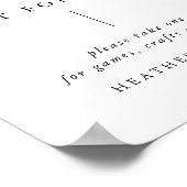 Kalligrafie Hochzeitkinder beschäftigtes Taschenze Poster (Ecke)