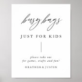 Kalligrafie Hochzeitkinder beschäftigtes Taschenze Poster (Vorne)