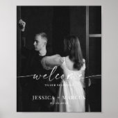 Kalligrafie-Hochzeits-Willkommensschild Poster mit (Vorne)