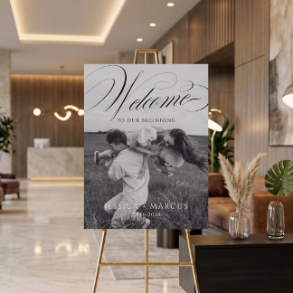 Kalligrafie-Hochzeits-Willkommensschild Poster mit