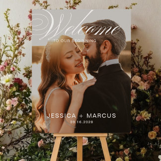 Kalligrafie-Hochzeits-Willkommensschildposter mit Poster