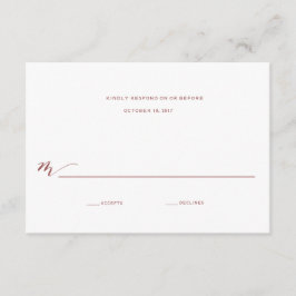 Kalligrafie-Hochzeitsantwort | Burgundy Marsala RSVP Karte
