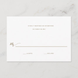 Kalligrafie-Hochzeitsantwort | Gold RSVP Karte