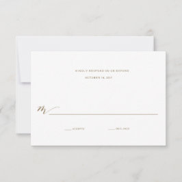 Kalligrafie-Hochzeitsantwort | Gold RSVP Karte