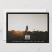 Kalligrafie Hochzeitschwarz-Weiß-QR-Foto Save The Date (Rückseite)
