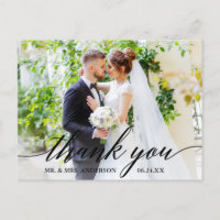 Kalligrafie-Hochzeitsfoto Braut Bräutigam Dankesch