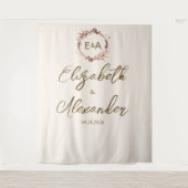 Kalligrafie-Hochzeitshintergrund Wandteppich (Vorderseite)