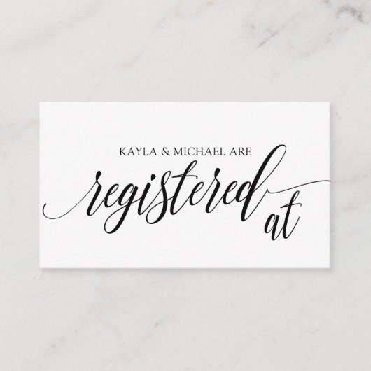 Kalligrafie-Hochzeitsregister-Karten-Inserts - Sch Begleitkarte (Vorderseite)