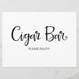 Kalligrafie   Hochzeitszeichen "Cigar Bar" Einladung