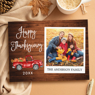 Kalligrafie Holz Thanksgiving LKW Sofortbild Postkarte