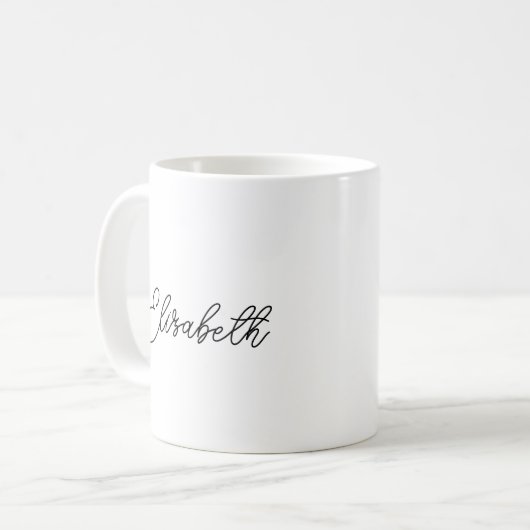 Kalligrafie Ihr Name hier Moderne Vorlage Kaffeetasse (Vorderseite Links)