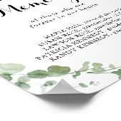 Kalligrafie im Love Memory Eukalyptus-Zeichen Poster (Ecke)