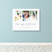 Kalligrafie immer und für immer HochzeitfotoCollag Leinwanddruck (Insitu (Holzboden))
