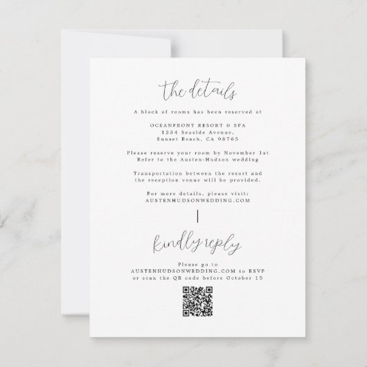 Kalligrafie in einem QR-Code - Einladung zur Hochz (Rückseite)