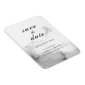 Kalligrafie in Schwarz und Weiß Save the Date Magnet (Rechte Seite)