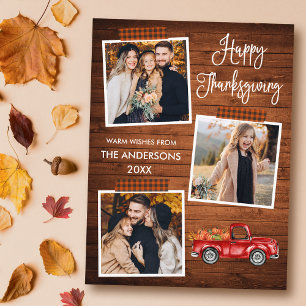 Kalligrafie-Karo-Bastelband-LKW-Thanksgiving Feiertagspostkarte